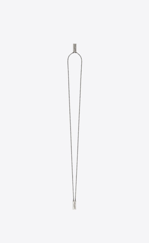 Chains Halskette mit doppelter, oxidierter, silberfarbener Metallplakette